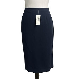 Kasper Skirt size 14 Navy Blue Straight Knee Suit Career Professional Church